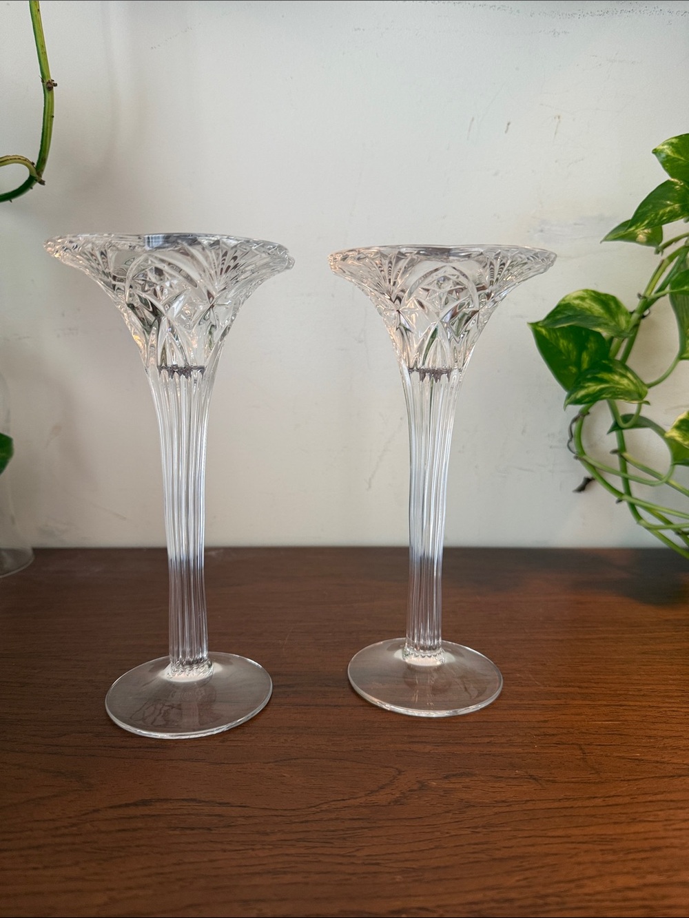 Vintage Cristal d Arques Vincennes Crystal Candlestick Holder